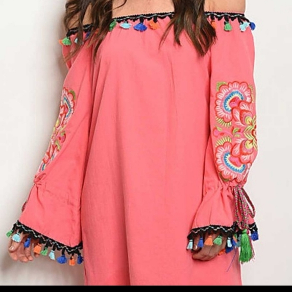 Brand NEW Adorable π tassle and embroidered dress - Picture 1 of 3